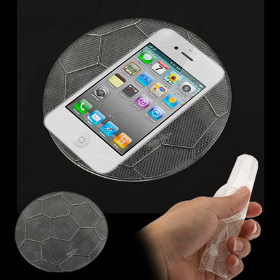 Fooball Style Transparent Super Magic of Silicone Car with Non-slip Pad for Phone / GPS/ MP4/ MP3 Transparent - Click Image to Close